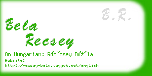 bela recsey business card